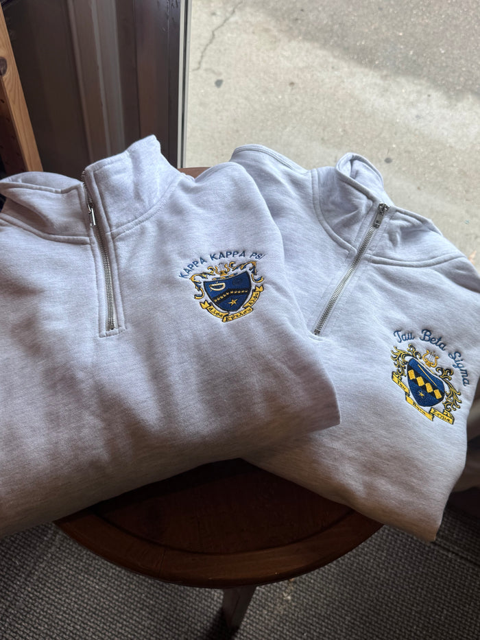 Music Greeks - 1/4 Zip Crest Sweatshirt