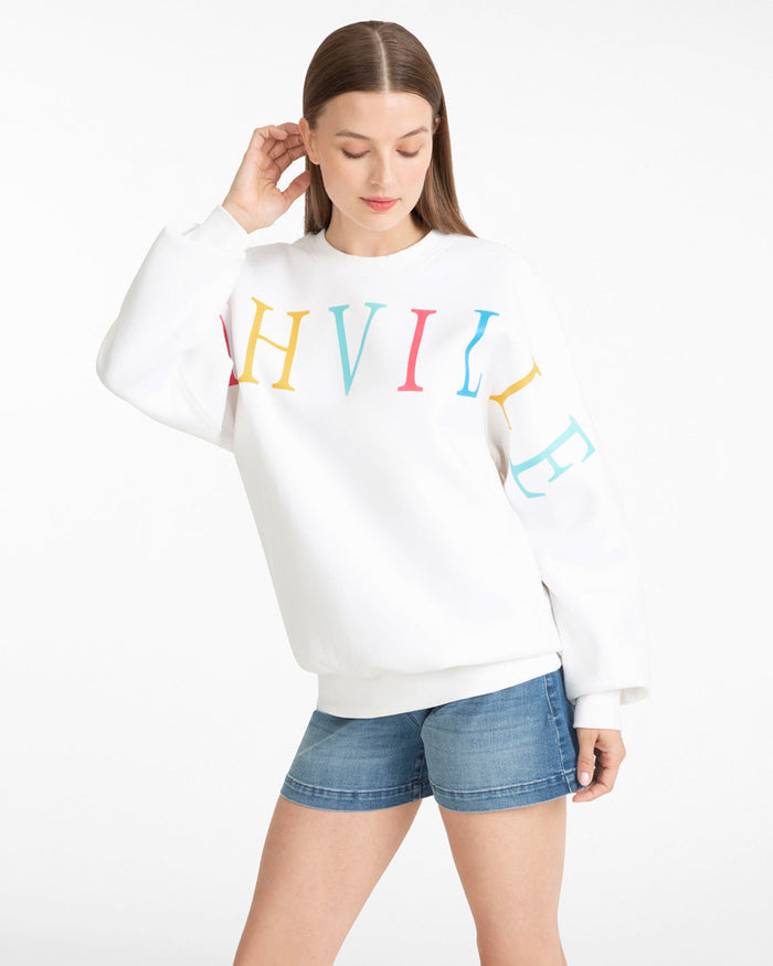 Nashville Crewneck Sweatshirt in Magnolia White Multi