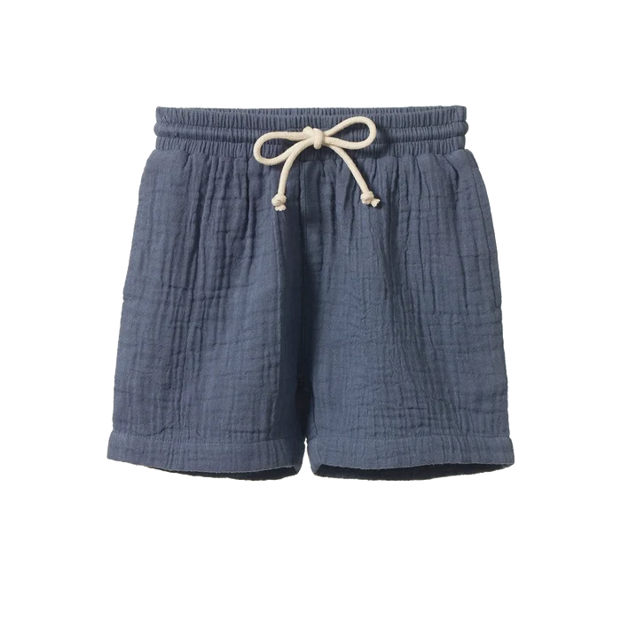 Nature Baby - James Shorts Muslin - Vintage Indigo