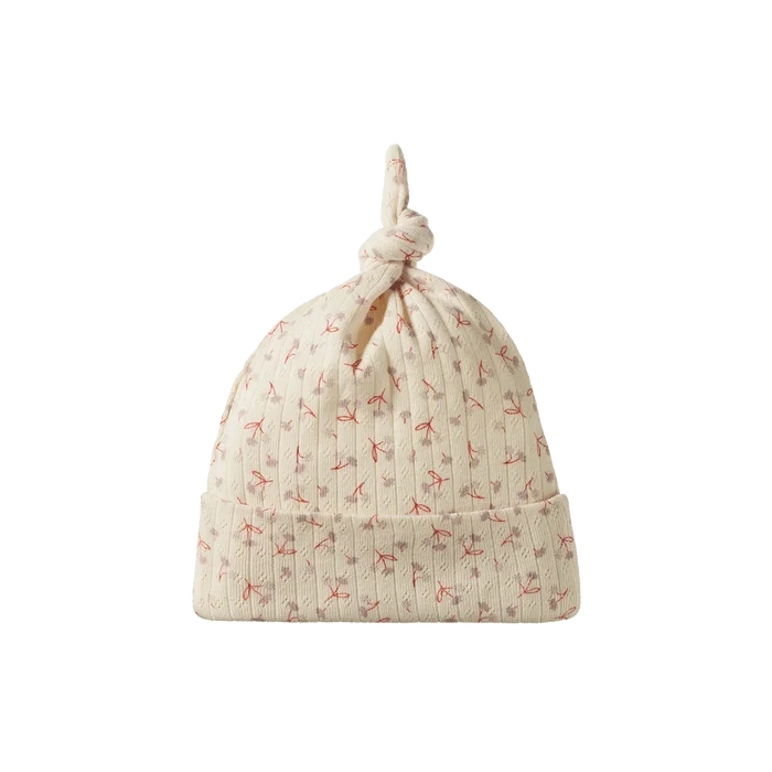Nature Baby - Knotted Beanie Pointelle - Dandelion