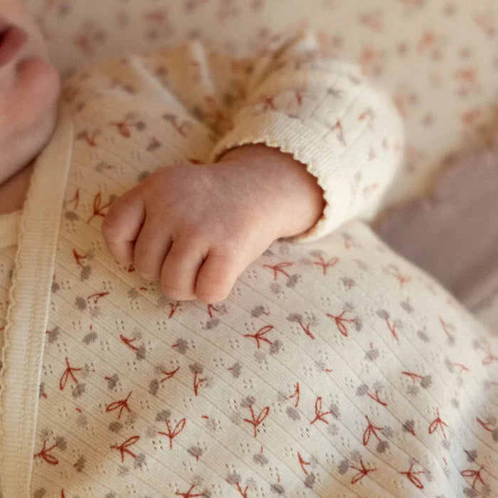 Nature Baby - L/S Kimono Bodysuit Pointelle - Dandelion