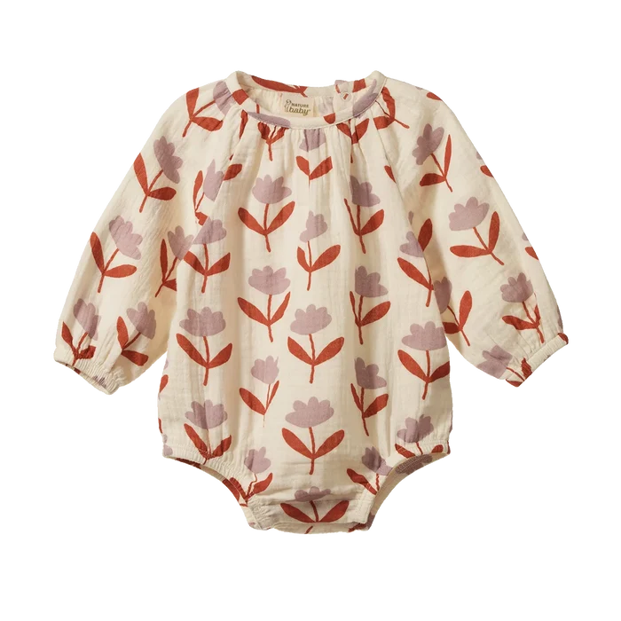 Nature Baby - Meadow Bodysuit Muslin - Fleurette Print