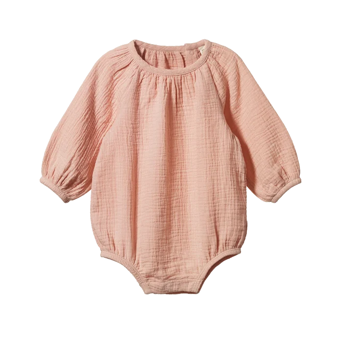 Nature Baby - Meadow Bodysuit Muslin - Rose Dust