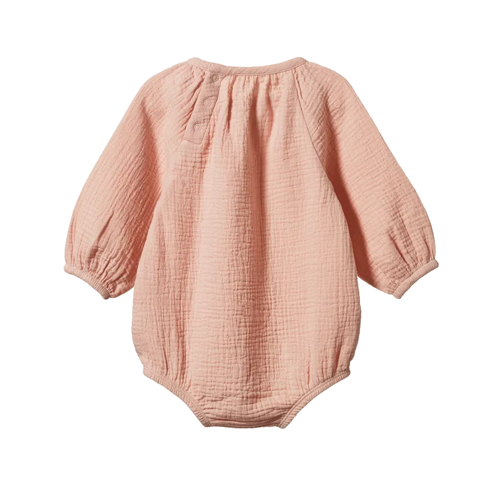 Nature Baby - Meadow Bodysuit Muslin - Rose Dust