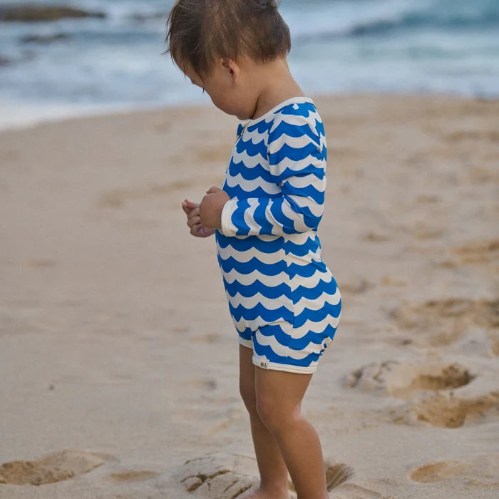 Nature Baby - One Piece Bathing Trunks - Waves Blue