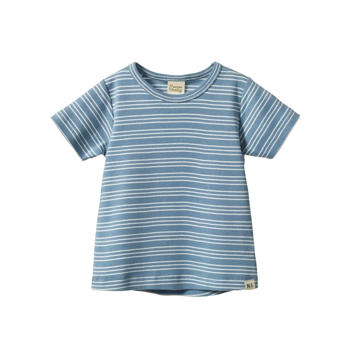 Nature Baby - River Tee - Blue Stripe Trio