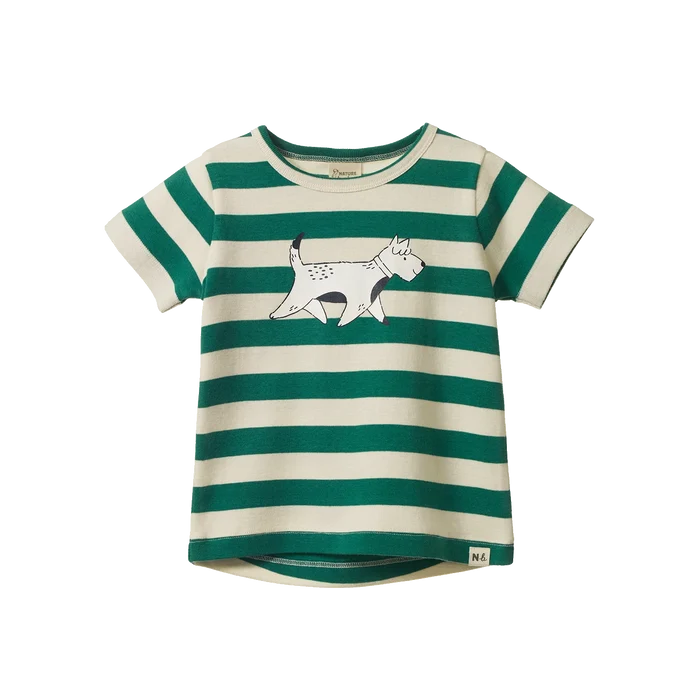 Nature Baby - River Tee - Dog Walk - Peppermint Print