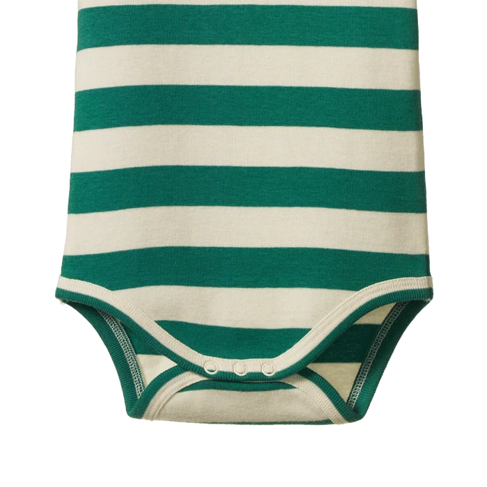 Nature Baby - Short Sleeve Bodysuit - Dog Walk - Peppermint Print