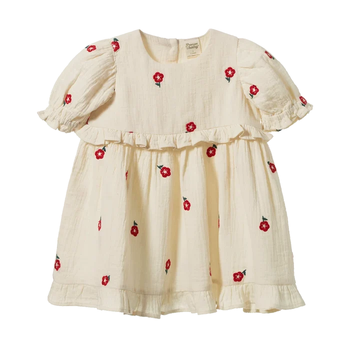 Nature Baby - Valentina Dress - Red Flora