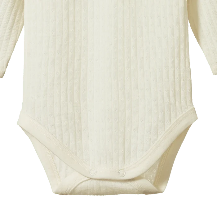 Nature Baby Mer Ess L/S  Bodysuit Pointelle - Natural