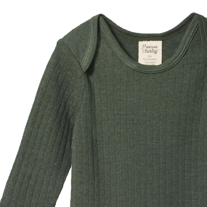 Nature Baby Mer Ess L/S Pointelle - Thyme