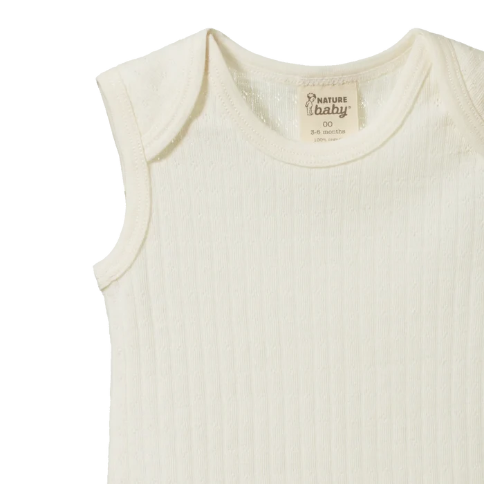 Nature Baby Mer Ess Singlet Pointelle - Natural