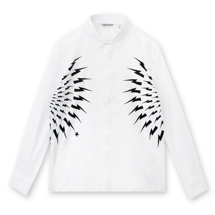 Neil Barrett - Thunderbolt Shirt in White - Nigel Clare