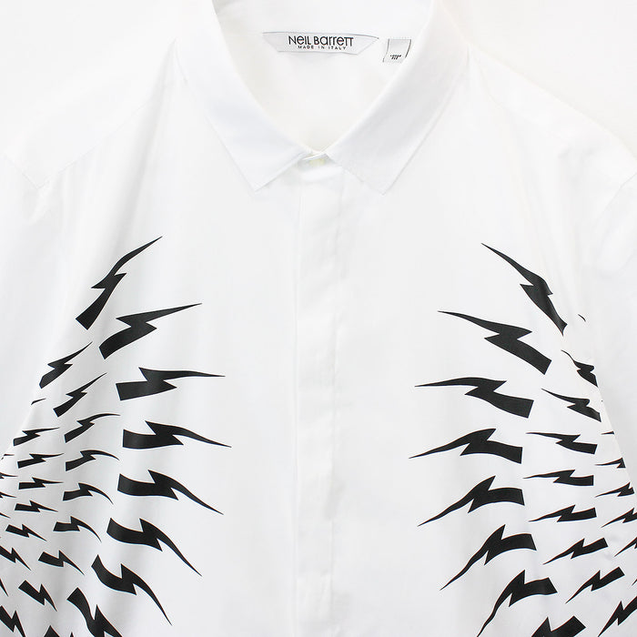 Neil Barrett - Thunderbolt Shirt in White - Nigel Clare