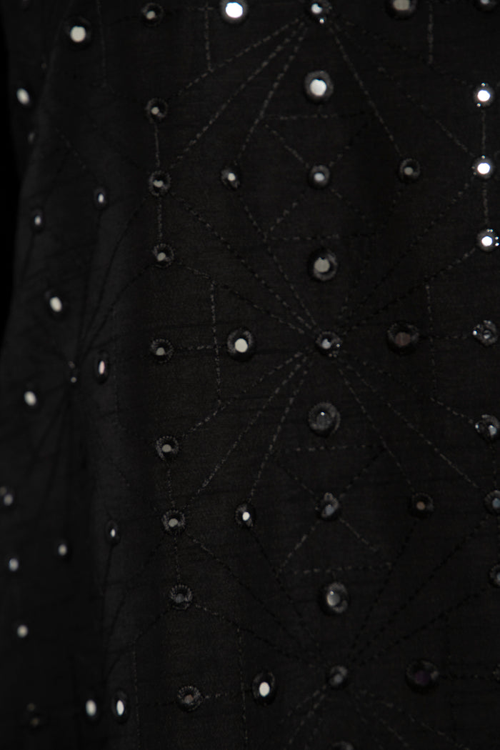 Nina Cotton Black Embroidered Dress