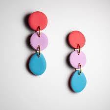 Noor Peach Lilac Blue Earrings