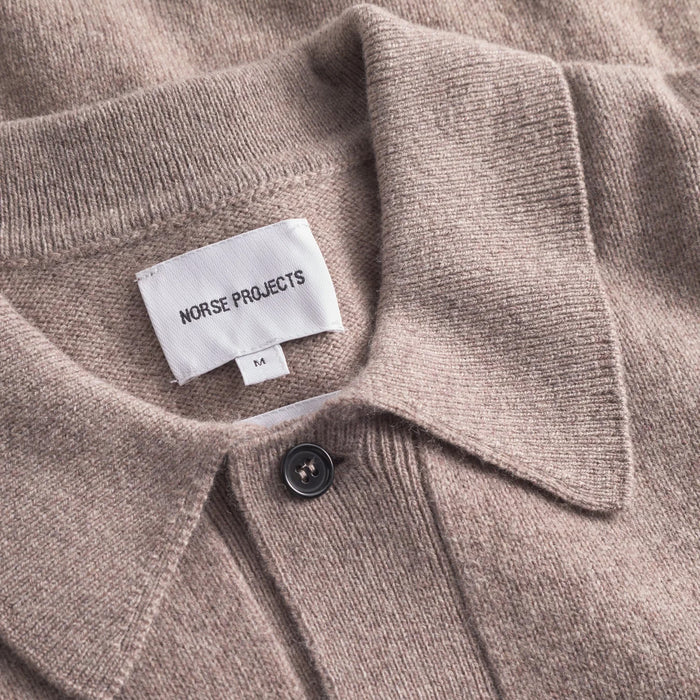 Norse Projects - Merino Lambswool Polo in Clay - Nigel Clare