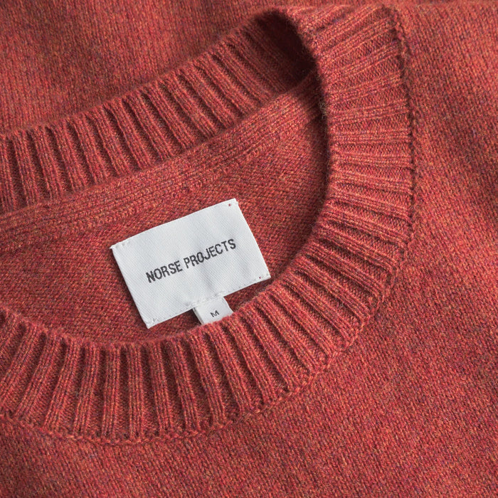 Norse Projects - Merino Lambswool Sweater in Brick - Nigel Clare