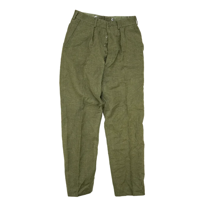 Norwegian Army Olive Wool Trousers - Small - Norwegian Army Surplus - Dress Trousers