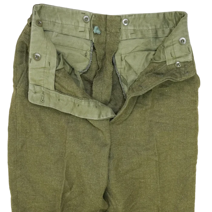 Norwegian Army Olive Wool Trousers - Small - Norwegian Army Surplus - Dress Trousers