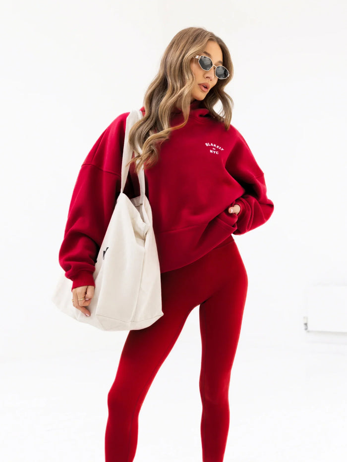 NYC Oversized Hoodie - Cherry Red