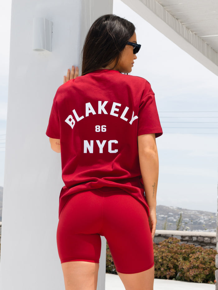 NYC Oversized T-Shirt - Cherry Red