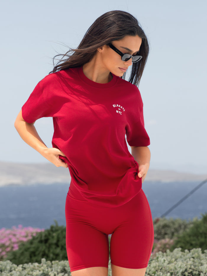NYC Oversized T-Shirt - Cherry Red
