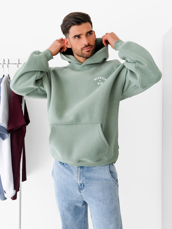 NYC Relaxed Hoodie - Sage Green