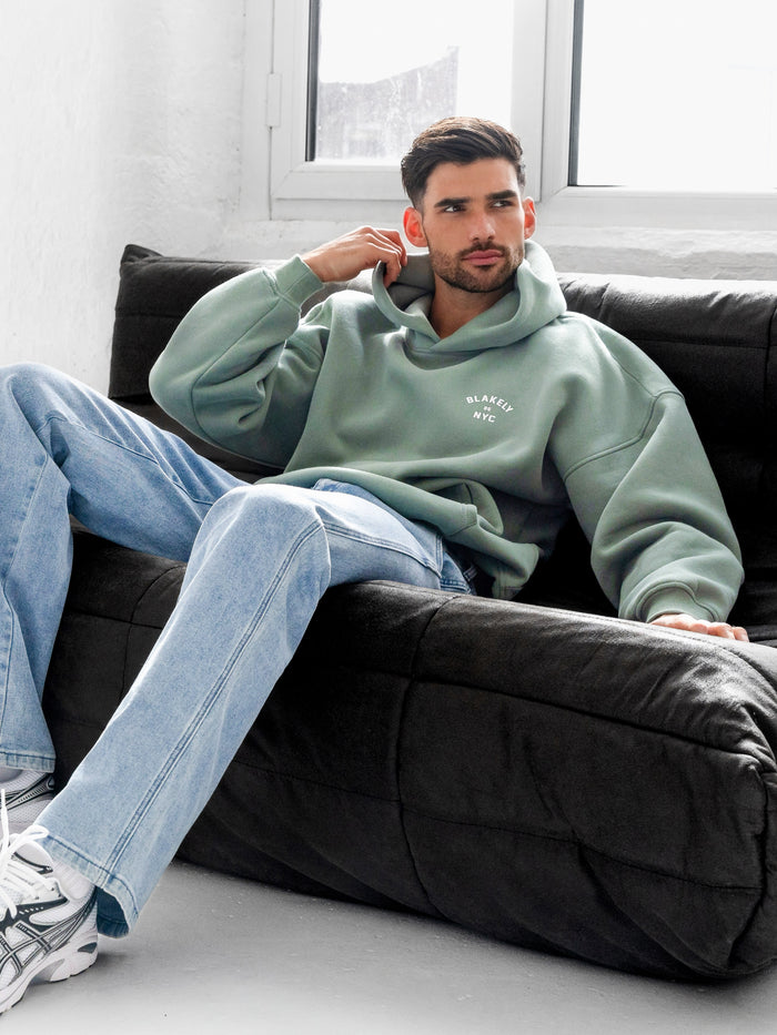 NYC Relaxed Hoodie - Sage Green