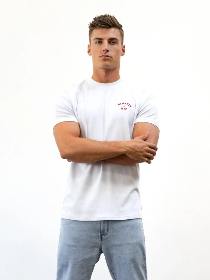 NYC Relaxed T-Shirt - White & Red