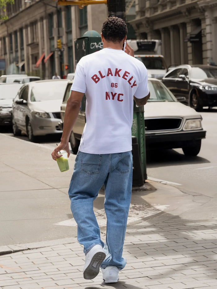 NYC Relaxed T-Shirt - White & Red