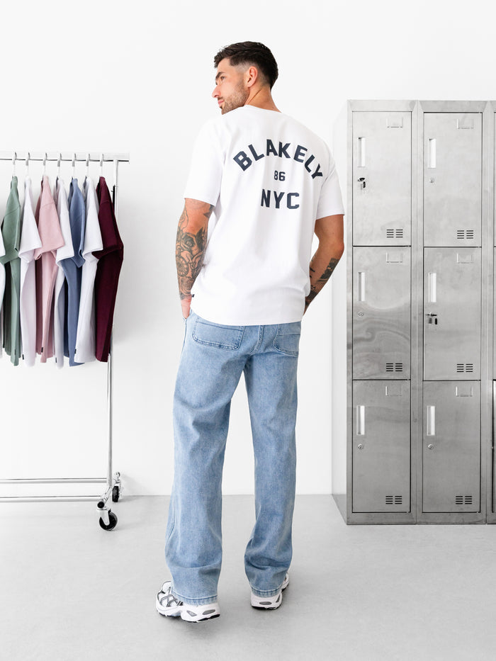 NYC Relaxed T-Shirt - White & True Navy