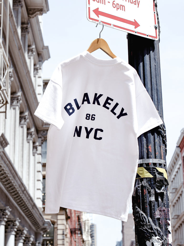 NYC Relaxed T-Shirt - White & True Navy