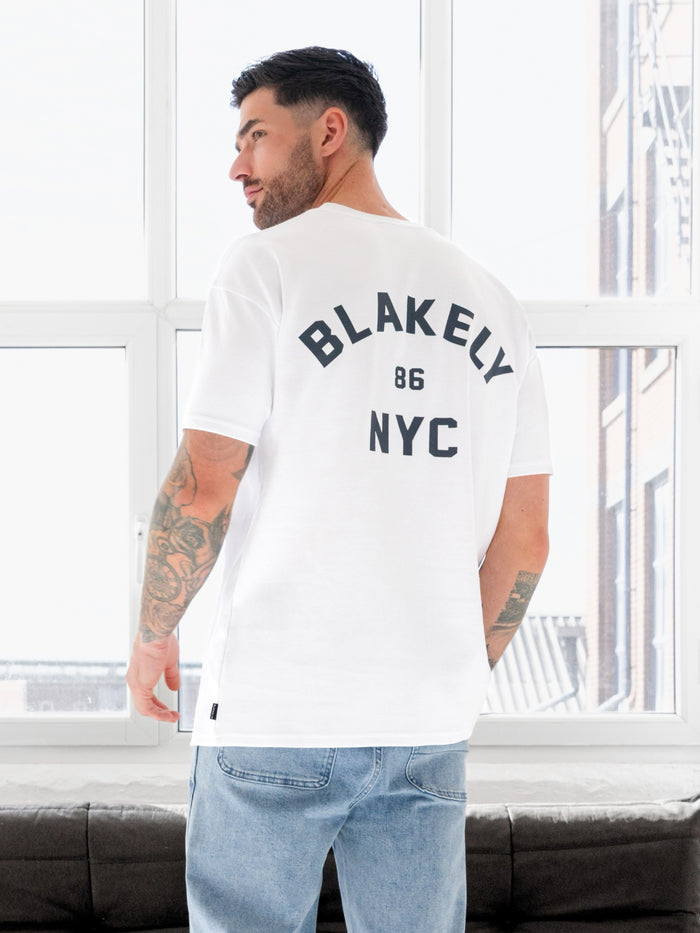 NYC Relaxed T-Shirt - White & True Navy