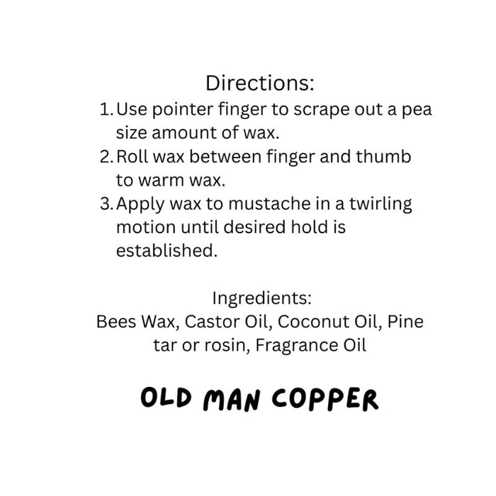Old Man Copper "Smoke Eater" Heavy Smoke Mustache Wax 1 oz