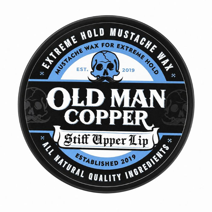 Old Man Copper "Stiff Upper Lip"  Unscented Competition Mustache Wax 1 oz