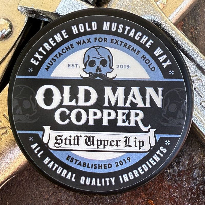 Old Man Copper "Stiff Upper Lip"  Unscented Competition Mustache Wax 1 oz