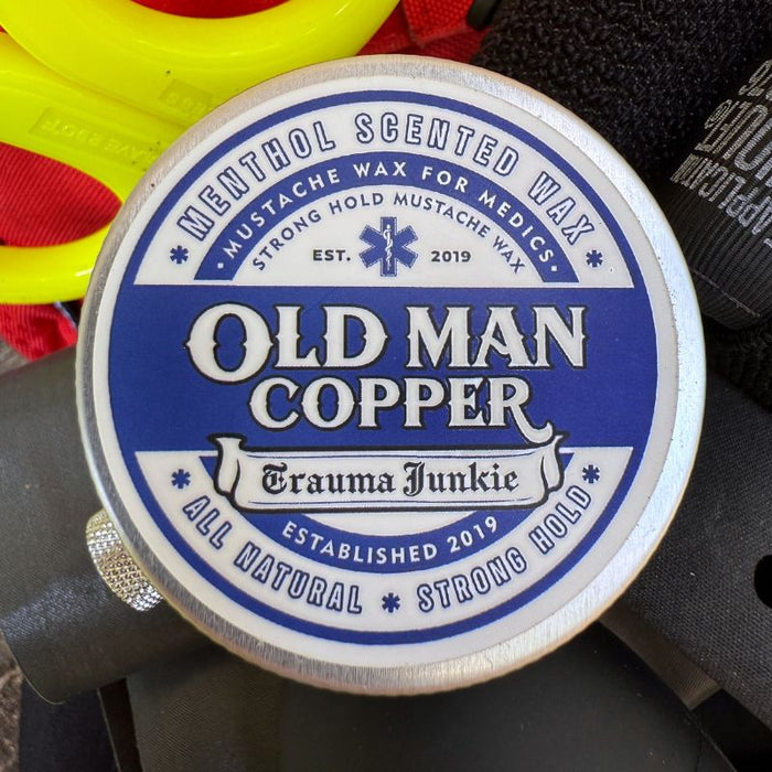 Old Man Copper "Trauma Junkie" Menthol Mustache Wax 1 oz