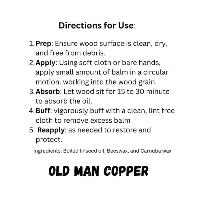 Old Man Copper "Woodsman" Wood Balm 2 oz