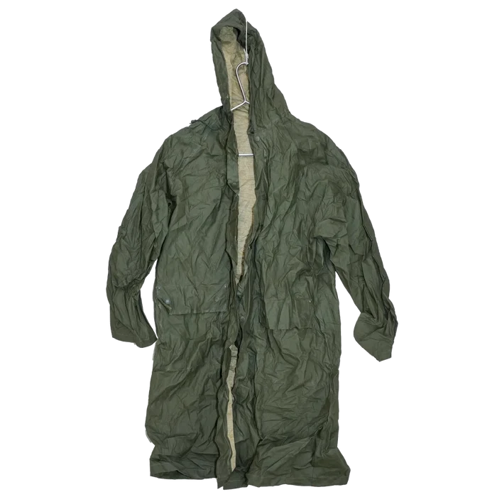 Olive Drab Rubberized Rain Coat - Medium - Army & Outdoors - Rain Jackets