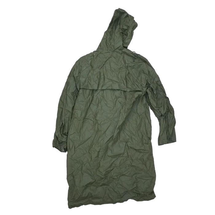 Olive Drab Rubberized Rain Coat - Medium - Army & Outdoors - Rain Jackets