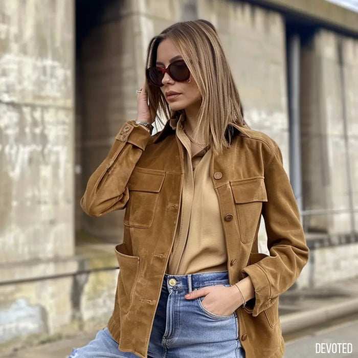 Olivia Jacket Tan - Nappa Suede