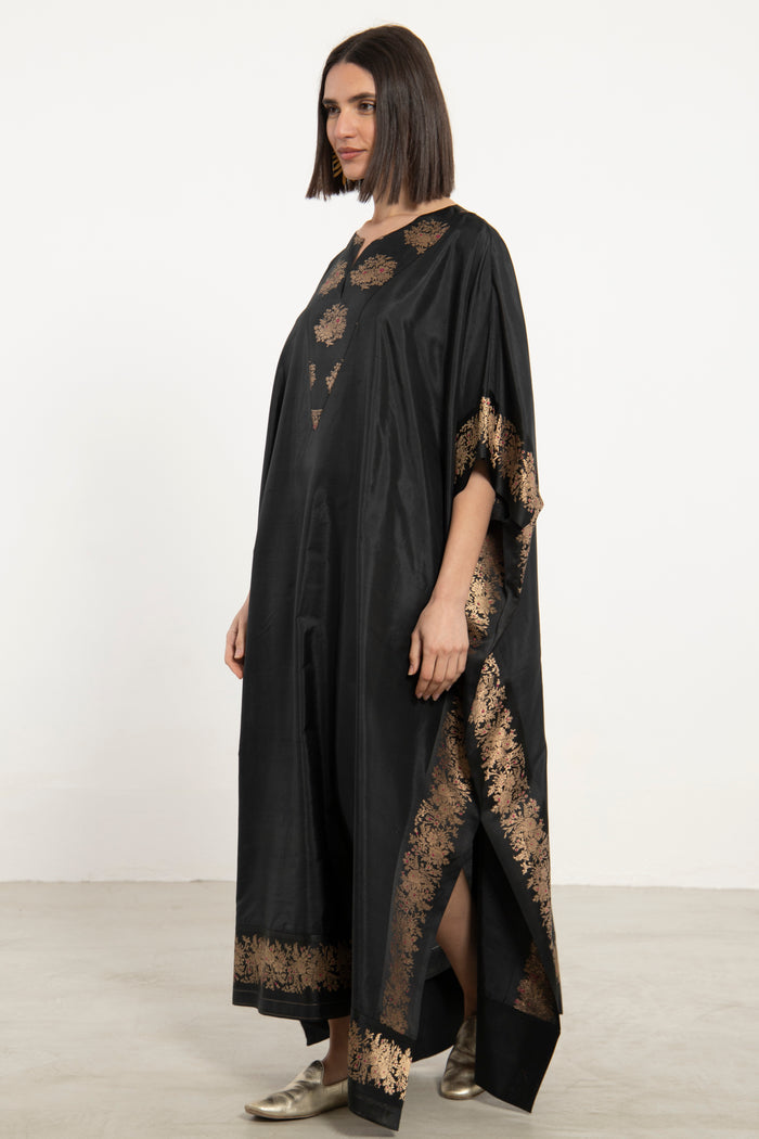 One-Of-a-Kind Tamara Silk Black Kaftan