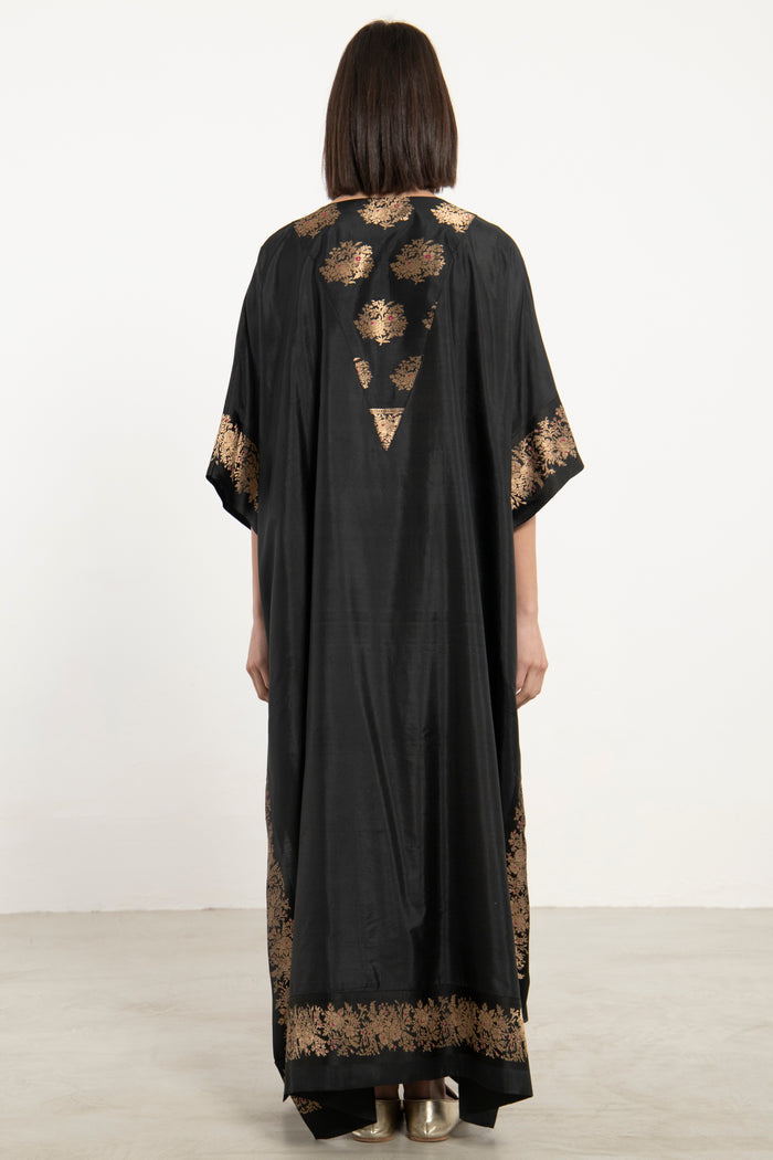 One-Of-a-Kind Tamara Silk Black Kaftan