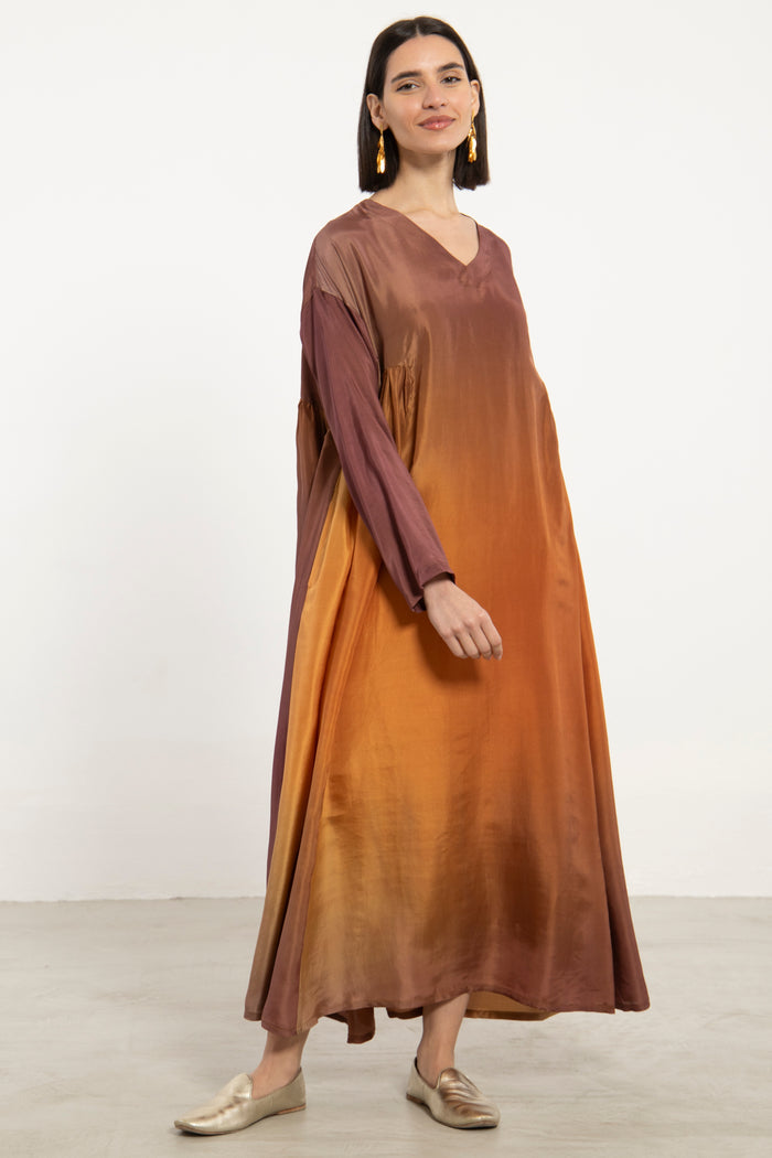 One-Of-a-Kind Zam Silk Ombré Dress