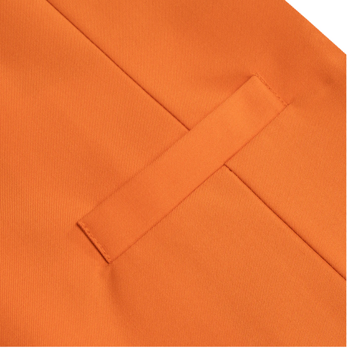 Orange Solid   Waistcoat Silk Style Men's Single Vest - MJ3516