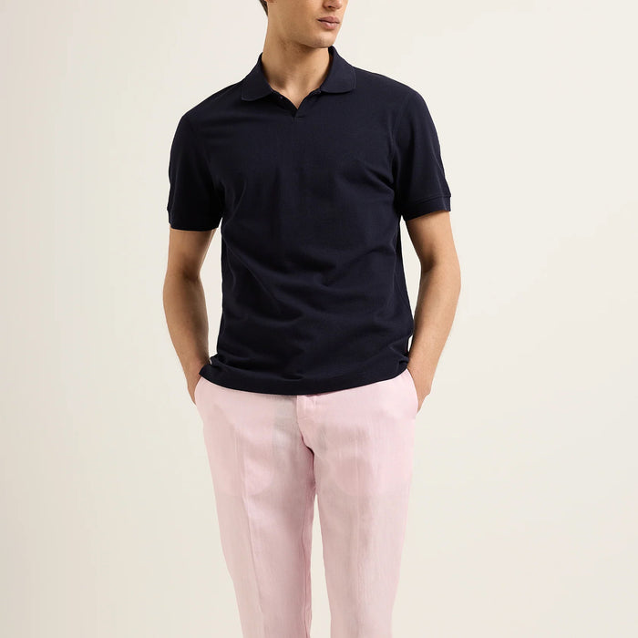 Orlebar Brown - Bruno Pique Polo in Night Iris - Nigel Clare