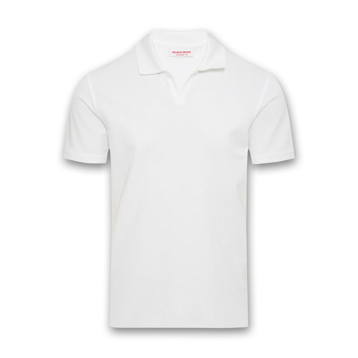 Orlebar Brown - Bruno Pique Polo in White - Nigel Clare