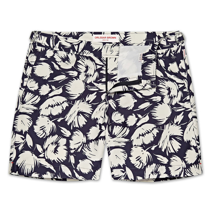 Orlebar Brown - Bulldog Botany Swim Shorts in Navy/White Sand - Nigel Clare