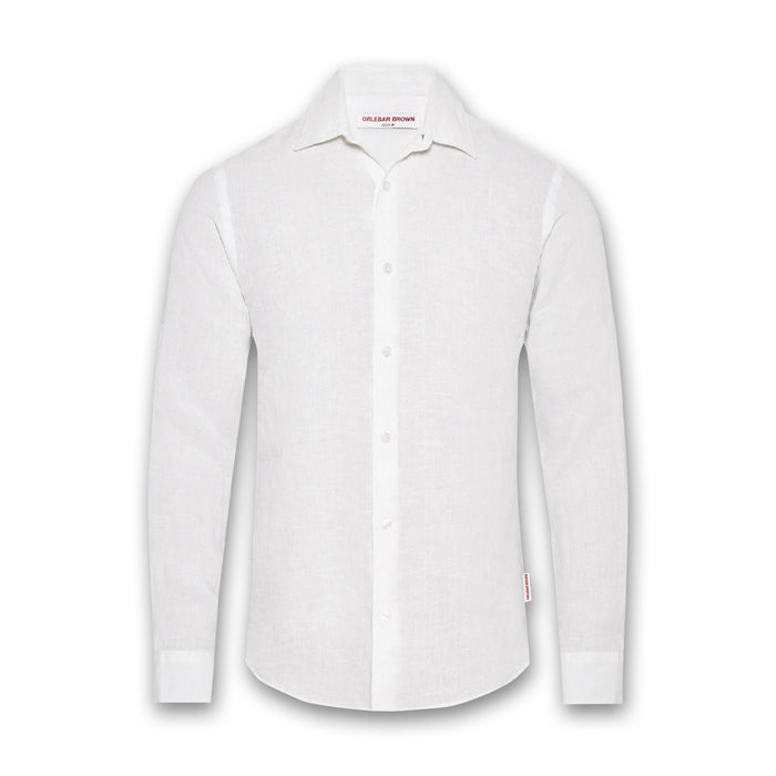 Orlebar Brown - Giles Linen Shirt in White - Nigel Clare